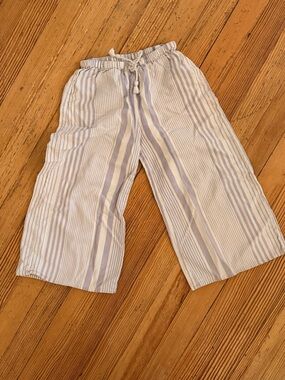 Pink Chicken Blue and White Striped Kids Pants